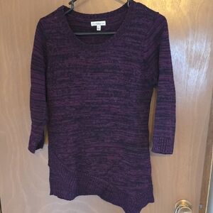 Croft & Barrow Women's Marled Purple Scoop Neck Sweater